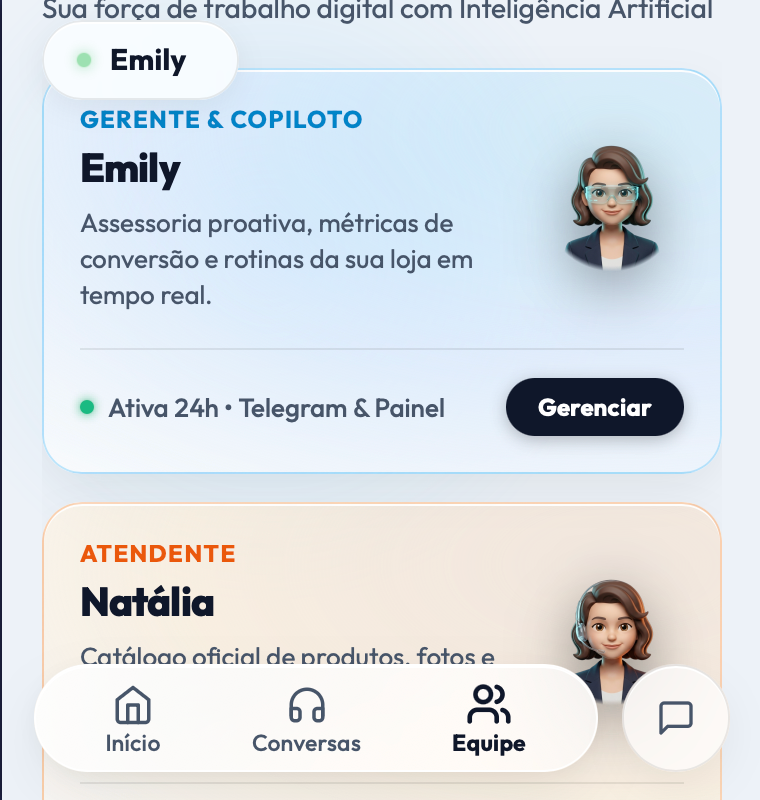 Tela de Equipe